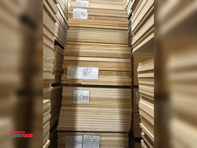 Lot 1-17666 - (5) bundles of assorted 4 x 8 wood panels, species and quantity shown on tag photos, winning bidder ...