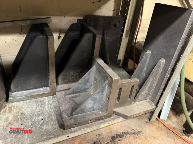 Lot 1-12458 - Lot including (2) 10" x 12" x 8" angle blocks, (1) 8" x 8" x 8" angle block, (1) 9" x 13" x 10" angl...