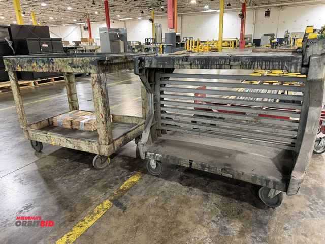 Lot 1-5327 - (1) Akro-Mils, approx. 44" length x 33" height x 24" depth, 800 lb. capacity resin cart with lower b...