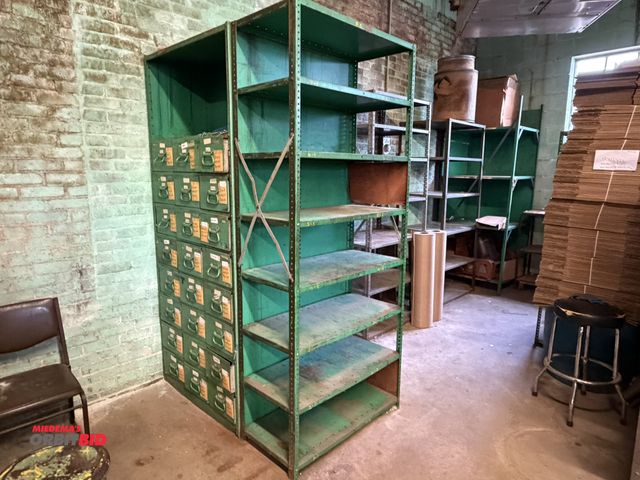 Lot 1-18818 - Lot including (3) 36" width x 87" height x 18" depth bolt-together steel shelving unit, with (48) ap...