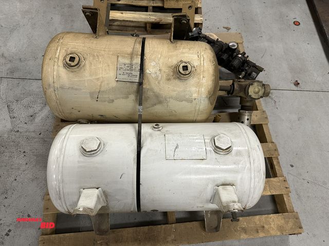 Lot 1-19181 - Lot including (2) approx. 20 gallon capacity air tanks, includes some air filters and regulators.