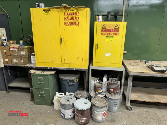 Lot 1-17660 - Lot of (2) Just-Rite flammable liquid storage cabinets, 30 gallon and 12 gallon, with contents, incl...