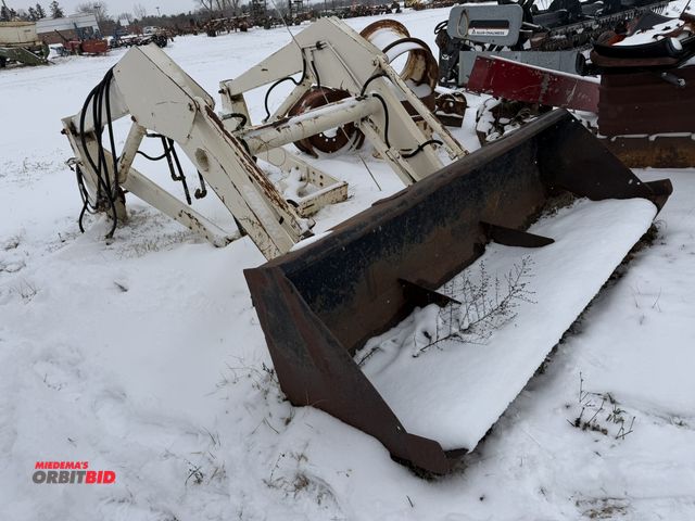Lot 1-11458 - (1) Dunham Lehr tractor loader attachment with a 90" wide bucket, and welded on cutting edge, no vis...