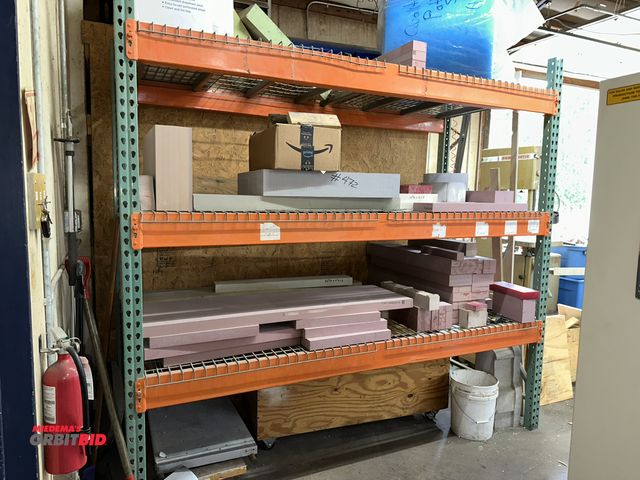 Lot 1-17785 - (1) set of Teardrop style pallet racking, consisting of (2) 42" depth x 96" height uprights, (6) 96"...