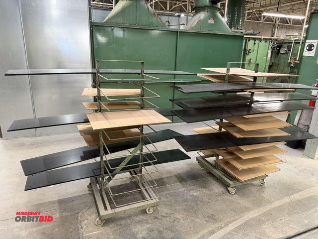 Lot 1-17244 - Lot of (3)  approx. 63" tall x 18" wide steel rolling paint drying racks.