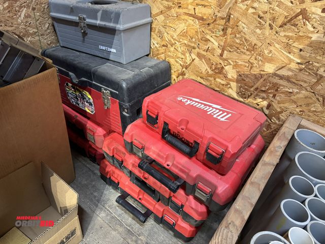Lot 1-4334 - Lot of assorted Milwaukee tool cases, includes M18 Fuel cases, Craftsman tool box, and 22" Professio...