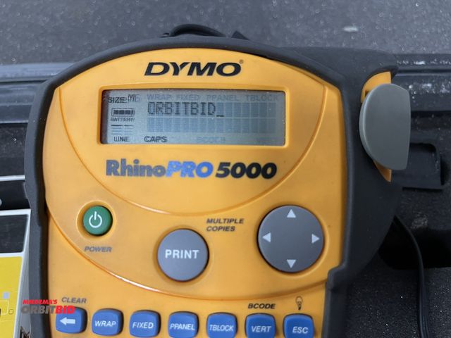 Lot 1-19413 - (1) Dymo Industrial Rhino Pro 5000 label printer with case and accessories.