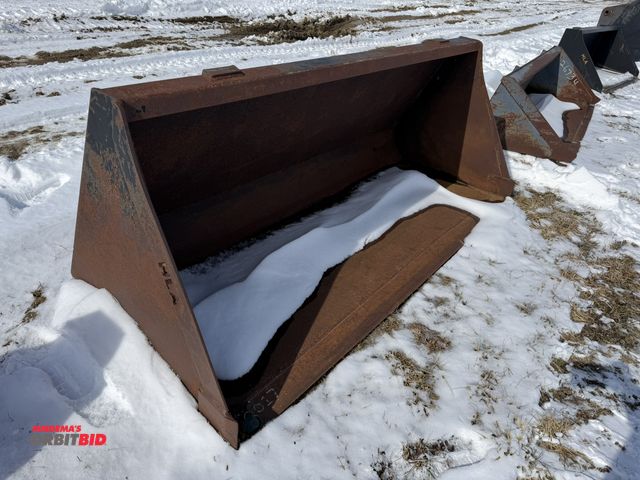 Lot 1-11550 - (1) 82" wide loader tractor bucket, 41" on center on attachment hooks, has welded on cutting edge.