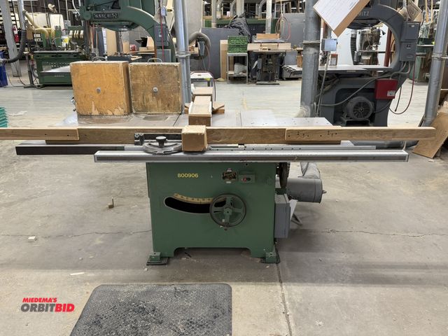 Lot 1-16230 - (1) Tannewitz, model XJ, tilting arbor miter table saw, 5 HP, 3 phase electric motor, 81.5" x 45" de...