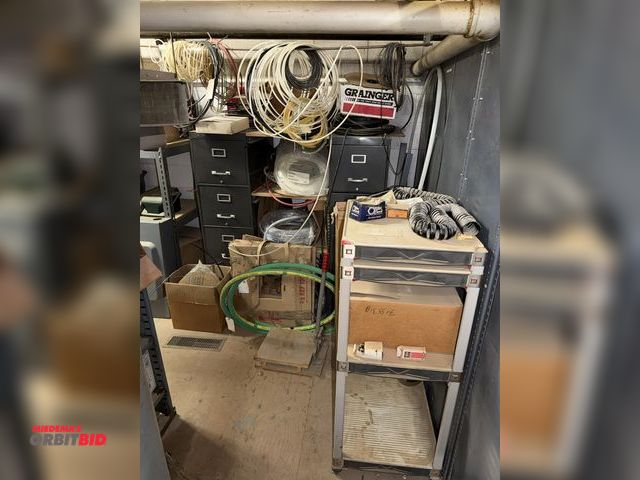 Lot 1-16728 - (1) 52" width x 53" height x 28" depth storage unit with (2) 4-drawer file cabinets with brackets an...