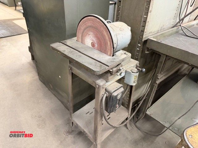 Lot 1-1814 - (1) Delta, 12" disc sander with tilting table, 3/4 HP, 220V, 3 phase motor with stand.