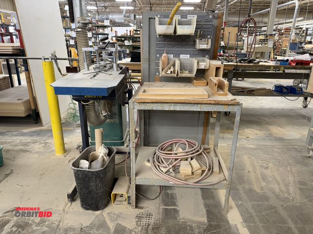 Lot 1-16125 - (1) ITW Miter-Mite, model VN2+1, frame joiner with a 28" width x 34" height x 20" depth 2-tier steel...