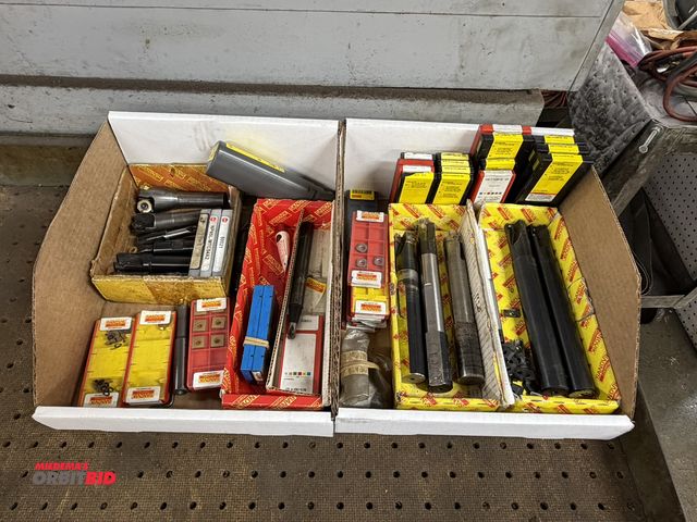 Lot 1-6350 - Lot of assorted indexable boring tools, includes Sandvik, roller style, assorted inserts, and much m...