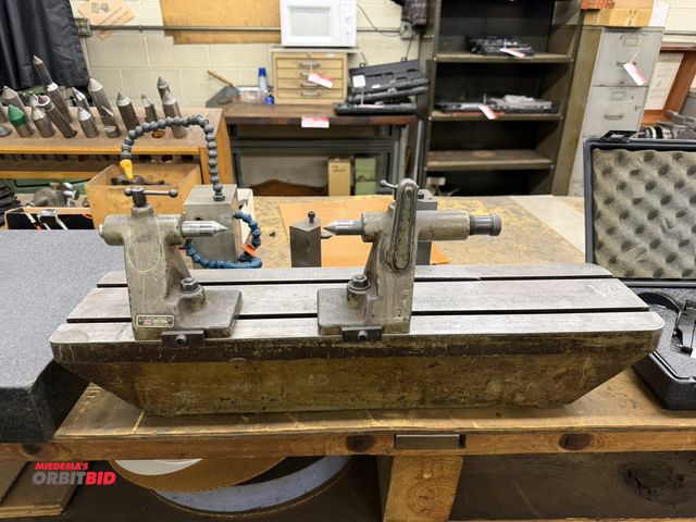 Lot 1-1799 - (1) K. O. Lee Company, model BC3, precision bench centering and surface plate, 28" x 7" slotted tabl...