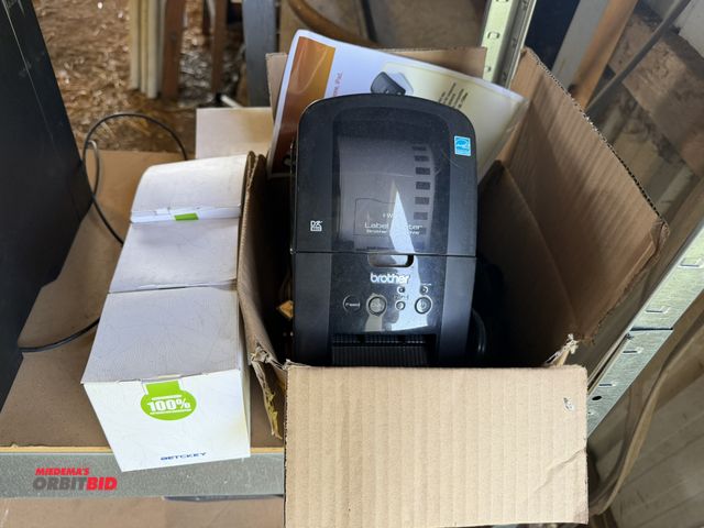 Lot 1-8451 - (1) Brother, model QL-720, label printer with (4) boxes of Betckey label ribbon, includes power cord...