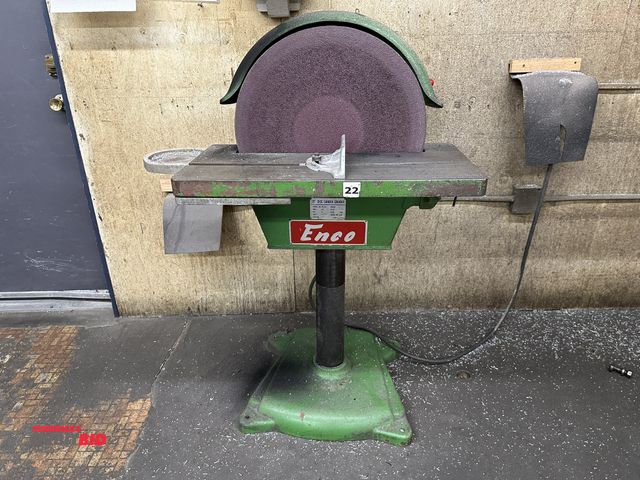 Lot 1-17778 - (1) 1985 Enco, model DS-20, 20" disc sander/grinder, S/N 10, 110/220V, single phase, 2 HP, 1720 RPM,...