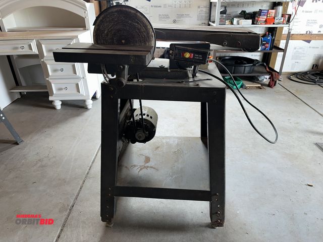 Lot 1-17820 - (1) Sears Craftsman, model 113.22521, 6" belt/9" disc sander, 120V electric motor, 24" width x 30" h...