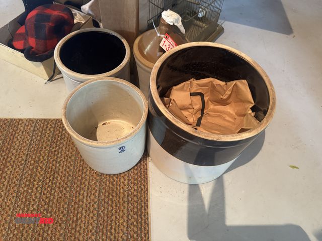 Lot 1-3190 - (4) Assorted vintage stoneware crocks