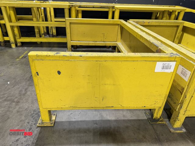 Lot 1-5487 - (1) 9' width x 3' height x 5' depth custom built machinery guard made from 4" x 4" square tube steel...