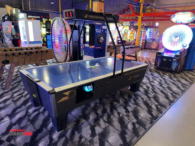 Lot 1-11207 - (1) Gold Standard Table of Champions Air Hockey Table, with black light, 100" x 52" table, overhead ...