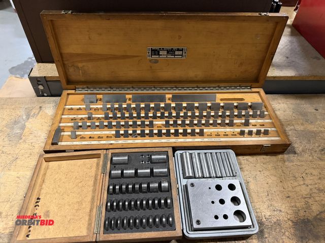 Lot 1-18610 - (1) Brown &amp; Sharpe partial gauge block set, (1) Lifetime 9-piece punch and die set, 1/16" throug...