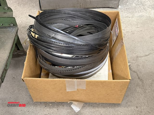 Lot 1-1850 - Large lot of assorted band saw blades, various sizes and thicknesses.
