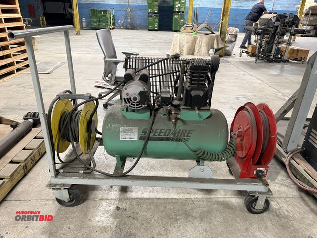 Lot 1-17545 - (1) custom built air station with a 53" length x 10" height x 22" depth steel cart with a mounted 33...