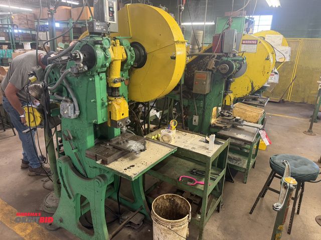 Lot 1-18701 - (1) Bliss #1, 10-ton capacity press, with 1.5" stroke, 160 strokes per minute, 10" shut height, incl...