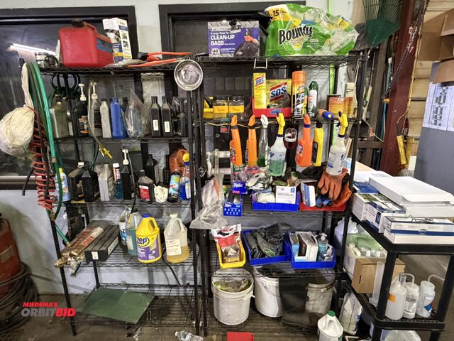 Lot 1-18531 - (2) 36" width x 70" height x 16" depth steel shelving units with adjustable height wire shelves, and...