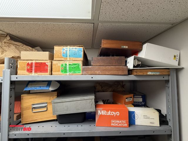 Lot 1-12531 - Entire contents of top 2 shelves of shelving unit, includes (1) Federal dimensional gauge, various b...