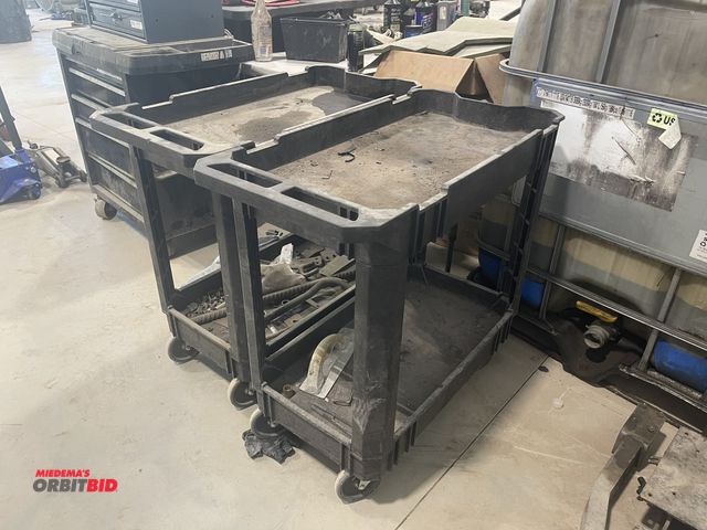 Lot 1-18775 - Lot of (2) Husky poly shop carts, approx. 34" x 17.5.