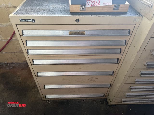 Lot 1-12358 - (1) Kennedy 29" width x 40" height x 24" depth 7-drawer tooling cabinet with contents of various col...