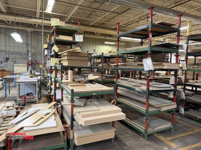 Lot 1-16569 - (2) rows of stackable metal racks, 48" x 35.5" x 9" tall, with various removable height legs, approx...