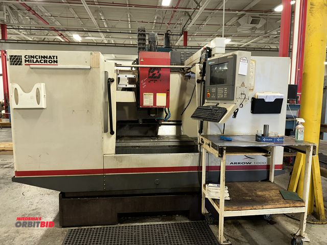 Lot 1-17390 - (1) Cincinnati Milacron Arrow 1000 CNC vertical milling machine, model ERO, S/N 7049-A0A-97-0272, wi...