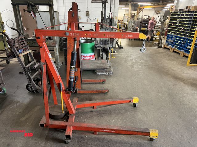 Lot 1-6419 - (1) Hein-Werner, model F1589, 2-ton capacity engine hoist with adjustable arm and 8-ton Omega lift m...