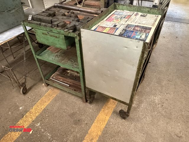 Lot 1-18599 - Lot including (1) 24" width x 36" height x 18" depth, 3-tier steel cart, and (1) 24" width x 34" hei...