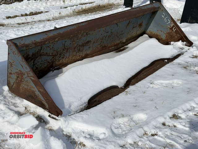 Lot 1-11549 - (1) 84" wide skid steer bucket, bucket has cracks on cutting edge and rear of bucket, bucket will ne...