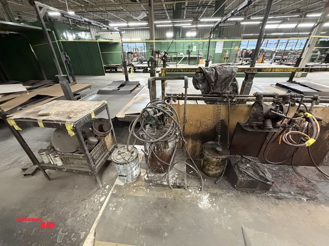 Lot 1-17220 - (1) approx. 5 gallon capacity pressurized paint pot with pump, hose, and gun, working condition unkn...