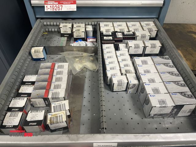 Lot 1-19268 - Contents of drawer #3, includes large lot of assorted bearings with brand Koyo, model HJ-283716, Koy...