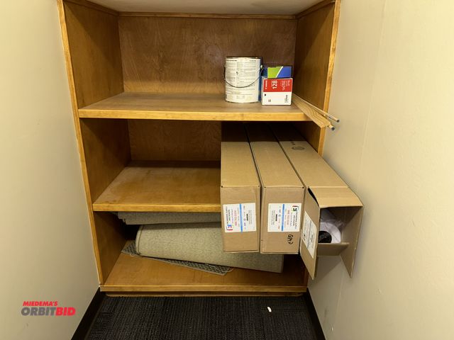 Lot 1-17805 - Contents of closet, includes (3) boxes of 20 lb., Ink Jet Bond Paper, 36X300 2CR 2RL/CTN, carpet rem...