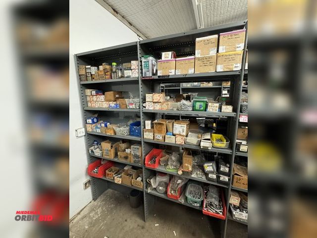 Lot 1-6426 - Contents of 2 shelving units with assorted hardware, includes 3/4" finish hex nuts, A X 32 screws, h...