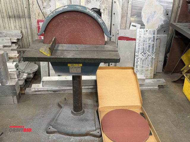 Lot 1-15380 - (1) 20" disc grinder, pedestal mount, model ISG-0040B, 2 HP, 220/440V, 3 phase, includes extra 40-gr...