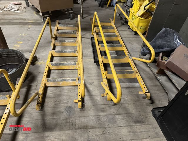 Lot 1-2614 - (2) Granite scaffolding ladder section, 88" long x 19" wide with safety rails.  (Greg)