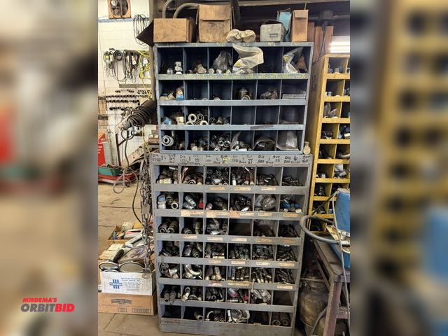 Lot 1-18579 - Lot of (2) organizers with contents, 1 metal organizer is 34" wide x 24" tall x 12" deep, with conte...