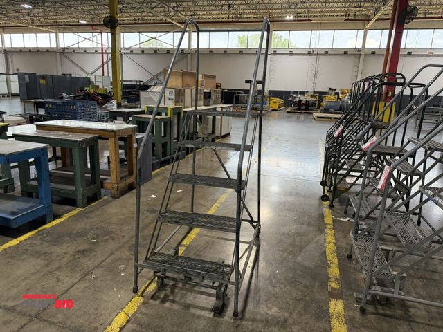 Lot 1-5193 - (1) Cotterman 450 lb. capacity, 5-step rolling warehouse safety ladder.