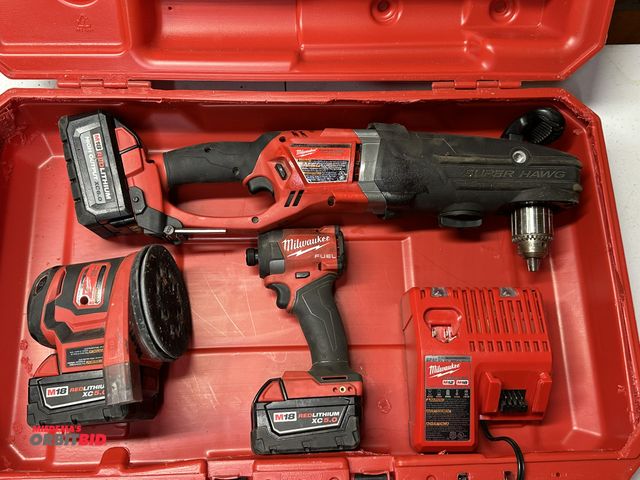 Lot 1-4142 - (1) custom assembled Milwaukee 18V cordless tool kit, including a Milwaukee, Cat #2709-20, Super Haw...