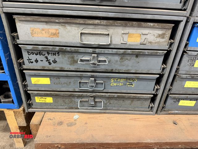 Lot 1-6413 - (1) 20" width x 15" height x 12" depth hardware storage unit with 4 removable steel drawers, and con...