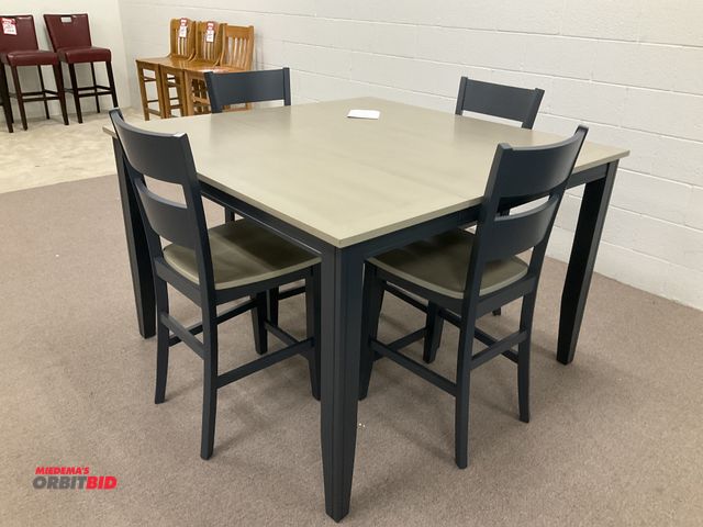 Lot 1-17266 - Dining room table set with four chairs, table measures approximately 36” Hx54”Wx54”D