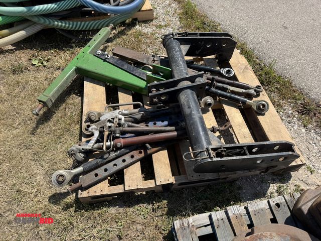 Lot 1-18430 - Skid lot of assorted tractor items, includes top links, quick hitch, (1) 3 pt hitch, 2 5/16" ball, a...