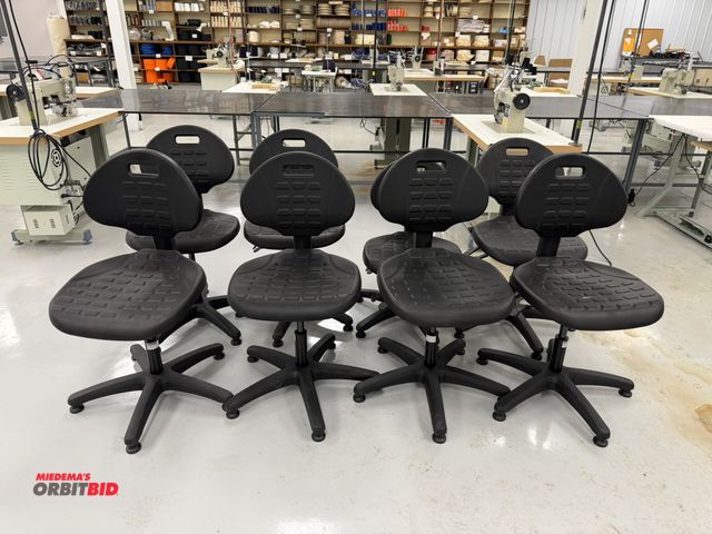 Lot 1-4892 - Lot of (8) Interion padded seat and back, adjustable office chairs.